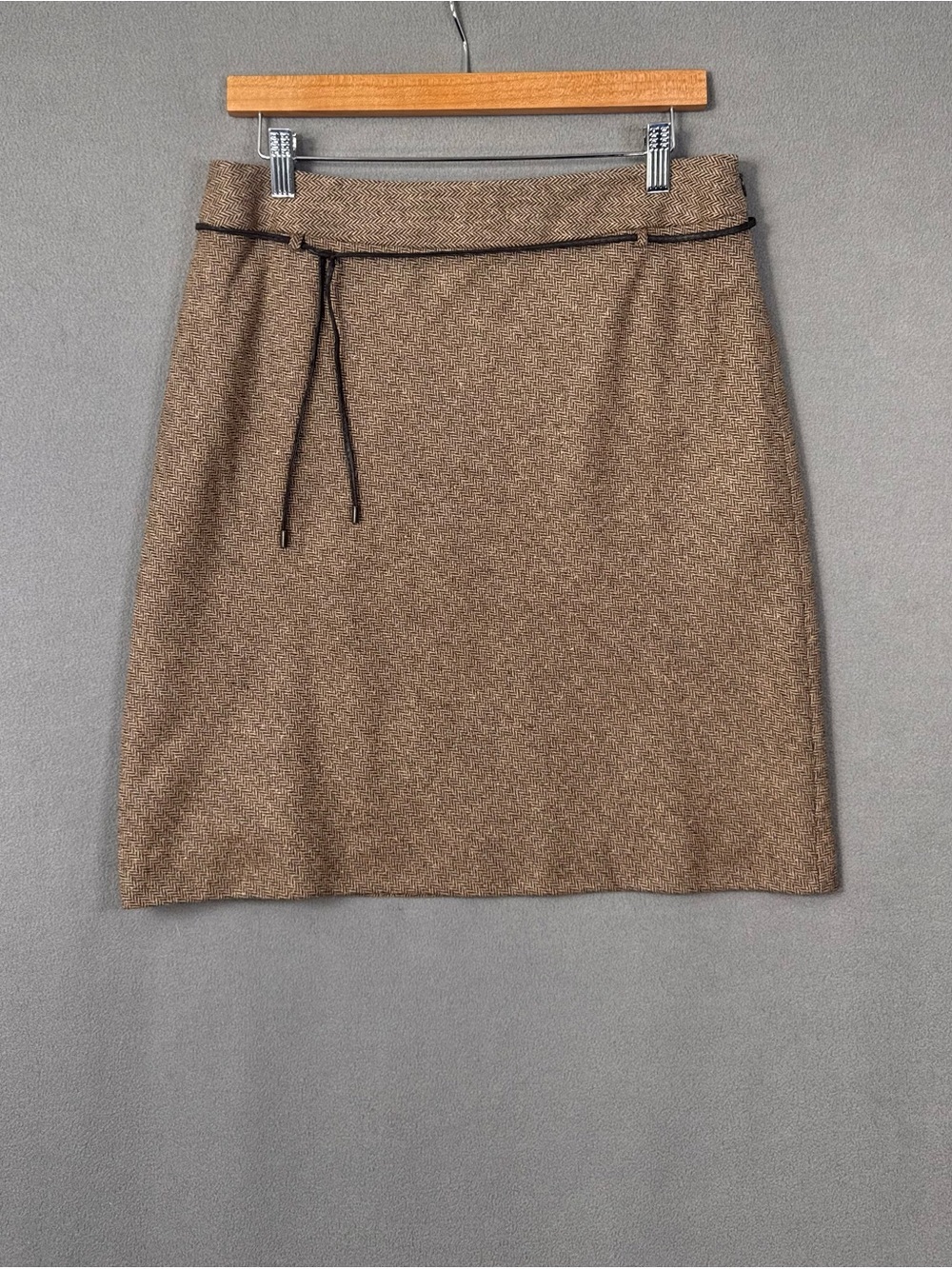 Vintage 90’s Ann Taylor Loft Petites Classic Brown Wool Silk Blend Pencil Skirt